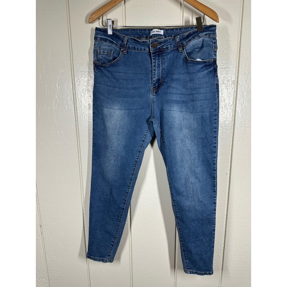 Blue Savvy Jeans Women 17/33 Blue Medium Wash Skinny Stretch Denim 7515